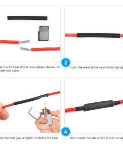 Nilight Heat Shrink 2:1 Electric Insulation Tube Kit 45mm Flame Retardant Wrap Cable Sleeve 270pcs 5 Colors 12 Sizes with Storage Box,2 Years Warranty 270Pcs 3:1 Heat Shrink Tubing 26 71dlrkdR6lL