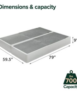 Alternative view of ZINUS No Assembly Metal Box Spring, 9 Inch White Mattress Foundation, Sturdy Metal Structure, Split Queen