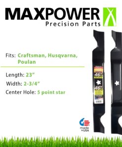 MaxPower 561739B 2-Blade Set for 46" Cut Craftsman, Husqvarna, Poulan Replaces 405380, 532-405380, PP21011,Black 23 71dmEH4ABL