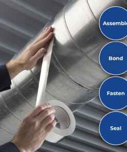 Scotch 3311 Aluminum Foil Tape - 2 in. x 5YD. Vapor Resistant Silver Foil Tape Roll with Thermal Conductivity, Rubber Adhesive 16 71dmIwu8dYL