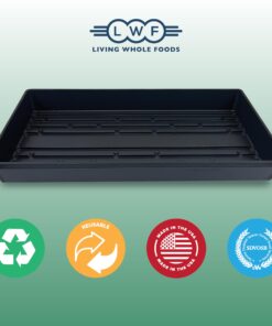 10 Plant Growing Trays (No Drain Holes) - 20" x 10" - Perfect Garden Seed Starter Grow Trays: for Seedlings, Indoor Gardening, Growing Microgreens, Wheatgrass & More - Soil or Hydroponic Black No drain holes 32 71dmNPjJgL