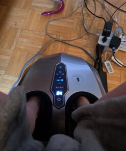 MIKO Foot Massager Machine with Deep-Kneading, Compression, Shiatsu, and Heat for Plantar Fasciitis, Neuropathy, Fits up to Men Size 13 Grey With Button 54 71dmWwKfAdL