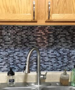 RoomMates StickTILES Traditional Marble Peel and Stick Backsplash Tiles - 4 Per Pack, Blue and White - TIL3229FLT 42 71dn9gye0YL