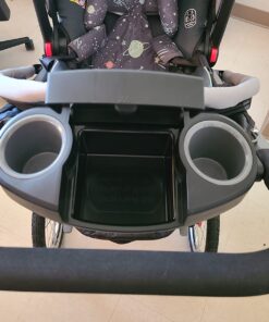 Graco FastAction Fold Jogger Travel System | Includes the FastAction Fold Jogging Stroller and SnugRide 35 Infant Car Seat, Gotham 54 71dnGGjcVKL