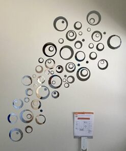aooyaoo Circle Mirror DIY Wall Sticker Wall Decoration 24pcs Grey 39 71dqUSQwrwL