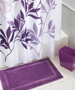 InterDesign Shower Curtain, Leaves, Purple 22 71dqpBq3DmL