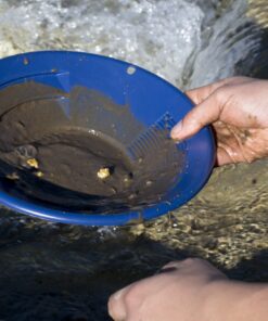 SE 10 Inch Gold Panning Pan - Dual Riffles for Easier Mining and Prospecting, Blue 10" 10 71dsPOpDXqL