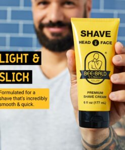 Alternative view of BEE BALD SHAVE Premium Shave Cream Goes On Light & Slick For A Shave That's Incredibly Smooth & Quick For Both Face And Head, 6 Fl Oz