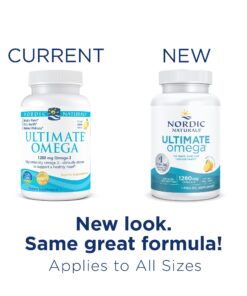 Nordic Naturals Ultimate Omega, Lemon Flavor - 90 Soft Gels - 1280 mg Omega-3 - High-Potency Omega-3 Fish Oil Supplement with EPA & DHA - Promotes Brain & Heart Health - Non-GMO - 45 Servings 90 Count (Pack of 1) 22 71dtX0eIxIL 1