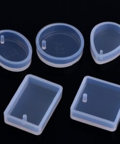 Alternative view of TecUnite 15 Pieces Resin Molds Silicone Pendant Mould for Jewellery DIY and 100 Pieces Eye Screw