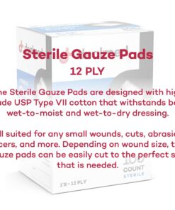 Dealmed Sterile Gauze Pads – 100 Count, 4’’ x 4’’ Disposable and Individually Wrapped Gauze Pads, Wound Care Product for First Aid Kit and Medical Facilities 4x4 Inch (Pack of 100) 7 71dubToiU1L