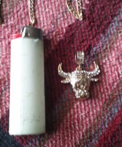 Mens Gold Tone Iced Out Bull Small Pendant with 5Mm 24", No Color, Size No Size 35 71dvaNJ45AL