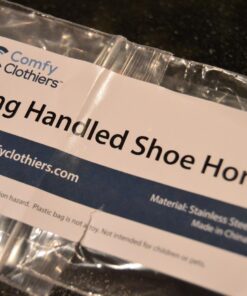 Comfy Clothiers - Perfect Metal Shoe Horn Long Handle (16.5"/42cm) - Multifunctional Stainless Steel Stick for Seniors & Kids, Slip Shoe Helper for All Types of Foot Wear, Easy to Use for Kids & Adult 1-pack 36 71dw4pFJHEL