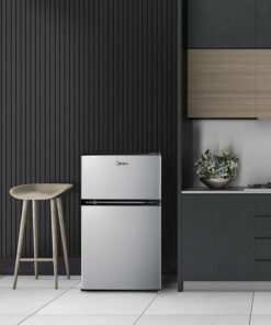 Midea WHD-113FSS1 Compact Refrigerator, 3.1 cu ft, Stainless Steel Double Door 32 71dwBCIyuL