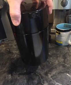 COFFEEVAC 1LB Patented Airtight Multi-use Vacuum Works as Smell Proof Ground Coffee Bean Containers. Black Cap and Body, 1.85-Liter/1.6-Quart Black Cap & Body 23 71dwo01s8LL