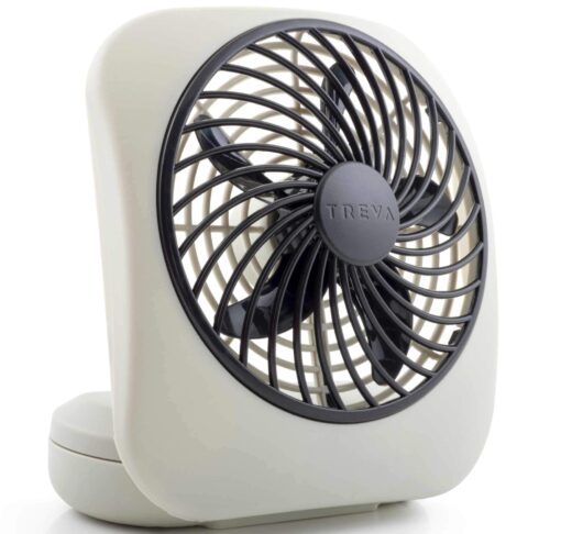 O2COOL Treva 5 Inch Battery Powered Fan Portable Desk Fan 2 Cooling Speeds with Compact Folding & Tilt Design Small Fan Cubicle Accessories Mini Fan Portable (Grey) Grey 1 Unit