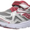 Saucony Boys' Baby Ride Sneaker (Toddler/Little Kid) Little Kid (4-8 Years) 10.5 Wide Little Kid Silver/Red