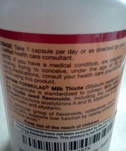Jarrow Formulas Milk Thistle 150 mg With 30:1 Standardized Silymarin Extract, Dietary Supplement for Liver Function Support, 200 Veggie Capsules, 66-200 Day Supply 200 Servings (Pack of 1) 60 71dxASFmiiL