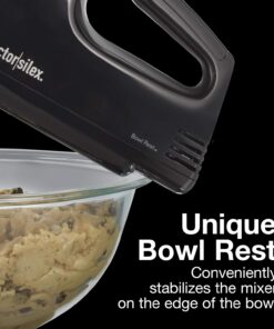 Proctor Silex Easy Mix 5-Speed Electric Hand Mixer with Bowl Rest, Compact and Lightweight, 100 Watts of Peak Power, Black 23 71dyD6nY5TL
