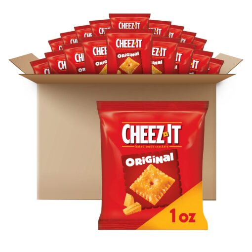 Cheez-It Cheese Crackers, Baked Snack Crackers, Lunch Snacks, Original (40 Packs) 1 Ounce (Pack of 40)