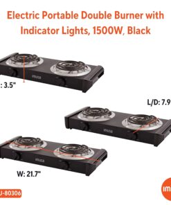 IMUSA USA GAU-80306 Electric Double Burner 1750-Watts , Black 25 71dzqkqDifL