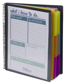 Smead Project Organizer, 24 Pockets, Grey with Assorted Bright Tabs, Tear Resistant Poly Material, 1/3-Cut Tabs, Letter Size (89206) 24 Pocket Yellow, Pink, Lime, Blue, Purple 26 71e05lq4e9L