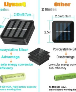 LiyuanQ Solar String Lights, 2 Pack 100 LED Solar Fairy Lights 33 feet 8 Modes Copper Wire Lights Waterproof Outdoor String Lights for Garden Patio Gate Yard Party Wedding Indoor Bedroom Cool White 25 71e0am opuL