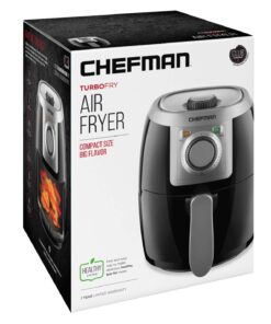 CHEFMAN Small, Compact Air Fryer Healthy Cooking, 2 Qt, Nonstick, User Friendly and Adjustable Temperature Control w/ 60 Minute Timer & Auto Shutoff, Dishwasher Safe Basket, BPA - Free, Black 2 Quart 32 71e0j13QblL