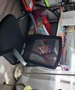 Ergonomic Office Chair Cheap Desk Chair Mesh Computer Chair with Lumbar Support Arms Modern Cute Swivel Rolling Task Mid Back Executive Chair for Women Men Adults Girls,Black Black 60 71e2skM0 oL