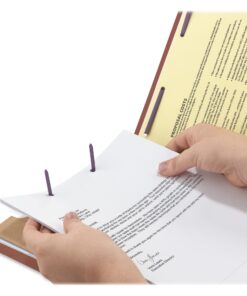 Smead Pressboard Classification File Folder with SafeSHIELD Fasteners, 1 Divider, 2" Expansion, Letter Size, Red, 10 per Box (13775) 8 71e3VReqQAL