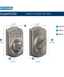 Schlage BE365 V CAM 716 Camelot Keypad Deadbolt, Electronic Keyless Entry Lock, Aged Bronze 24 71e5JN4hmpL
