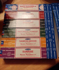 Nag Champa Sunrise Sandalwood Midnight Patchouli Celestial Fortune Blessings Romance Super Hit Jasmine Blossom Rain forest by Satya Gift Set 49 71e5Tv lc4L