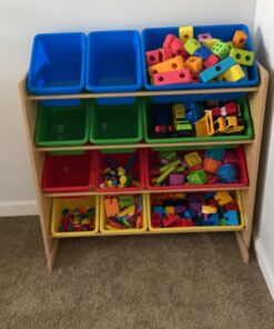 Humble Crew, Natural/Primary Kids' Toy Storage Organizer with 12 Plastic Bins, 34*35*15.5inch 53 71e7HwIDLL 1
