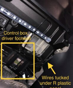 OPT7 Aura Interior Car Lights with Remote Control, Color Change, Music Sync Inside Ambient Lighting Kit, LED Lights for Car Truck Under Dash Accessories, Charger Adapter 12V, 4pc Single Row LED Strip RGB (Red, Green, Blue) 51 71e7PgVwCjL