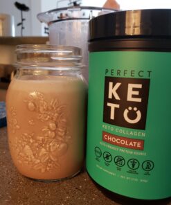 Perfect Keto Collagen Peptides Protein Powder with MCT Oil | Hydrolyzed Collagen, Type I & III Supplement | Non-GMO, Gluten Free, Grassfed, Keto Coffee Creamer | Shakes for Women & Men - Chocolate 50 71e7TGYIBRL