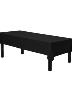 Gee Di Moda Rectangle Tablecloth - 60 x 126 Inch Black Table Cloth for 8 Foot Rectangle Table - Heavy Duty Washable Fabric - for 8 Ft Buffet Table, Holiday Party, Dinner, Wedding & Baby Shower 60 x 126 inch Rectangle 24 71e9e2jhI L