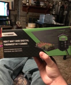 VIVOSUN 10"x 20.75" Seedling Heat Mat and Digital Thermostat Combo Set, UL & MET-Certified Warm Hydroponic Heating Pad for Germination, Indoor Gardening, Greenhouse 10"x20.75" 32 71e9mrmgw L