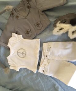 Sophia's Gray Suede Winter Boots with White Faux Fur Lining and Trim Plus Gray Side Button and Soft Tan Soles for 18" Dolls, Gray 47 71eA2IxwEYL