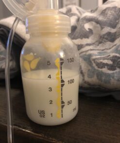 Medela Breast Milk Storage Bottles, 3 Pack of 5 Ounce Breastfeeding Bottles with Slow Flow Nipples, Lids, Wide Base Collars, and Travel Caps, Made Without BPA 3 Count (Pack of 1) 30 71eCpa8mScL