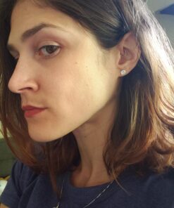 "STUNNING FLAME" 18K Gold Plated Silver Brilliant Cut Simulated Diamond Cubic Zirconia Stud Earrings 1.5 carats Gold Plated Sterling Silver - White 38 71eCxxBwbL