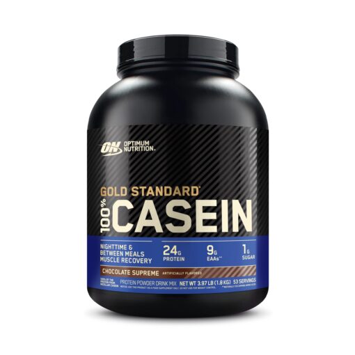 Optimum Nutrition Gold Standard 100% Micellar Casein Protein Powder, Slow Digesting, Helps Keep You Full, Overnight Muscle Recovery, Chocolate Supreme, 4 Pound (Packaging May Vary) 25 Servings (Pack of 1)