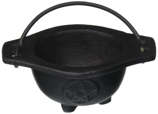 New Age Imports Inc. Small Pentagram Cast Iron Cauldron, 3 inches Diameter