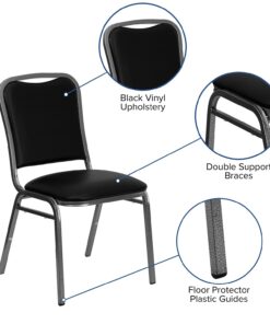 Flash Furniture HERCULES Series Stacking Banquet Chair in Black Vinyl - Silver Vein Frame 1 Pack 14 71eGS7MWz2L