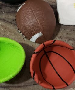 AppleRound Pack of 4 Sports Balls with 1 Pump: 1 Each of 5" Soccer Ball, 5" Basketball, 5" Playground Ball, and 6.5" Football (4 Balls and 1 Pump) 56 71eGxLQNVhL