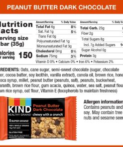 KIND Healthy Grains Bars, Peanut Butter Dark Chocolate, Non GMO, Gluten Free, 1.2oz, 5 Count (Pack of 3) 5 Count (Pack of 3) 8 71eHmf3QeGL
