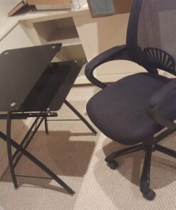 Ergonomic Office Chair Cheap Desk Chair Mesh Computer Chair with Lumbar Support Arms Modern Cute Swivel Rolling Task Mid Back Executive Chair for Women Men Adults Girls,Black Black 63 71eKxZKihzL