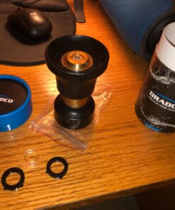 Heavy Duty Brass Fireman Style Hose Nozzle - Fits All Standard Garden Hoses - Best High Pressure Sprayer to Wash Your Car or Water Your Garden – Leak Proof - 30 Day No-Hassle Guarantee 42 71eO8fg2pfL