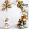 Sweet Baby Co. Neutral Sage Green Balloon Garland Kit Woodland Arch with Light Sage, Cocoa, Brown, Gold, White Balloons for Baby Shower Decorations, Hunter Jungle Theme Party Supplies, Safari Decor 19 71eP1BhVT0L