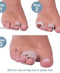 ZenToes Reusable Fabric Buddy Wraps for Broken Toes, Hammertoe Straightener, 4 Count (Beige) Beige 24 71ePfcdSYxL