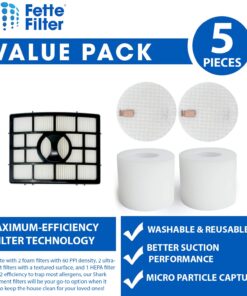 Alternative view of Fette Filter Vacuum Filter Set Compatible with Shark Rotator Powered Lift-Away NV650, NV650W, NV651, NV652, NV750W, NV751, NV752, NV831, NV835. Compare to # XFF650 & XHF650 (1 Hepa 2 Foam) 1 Hepa 2 Foam